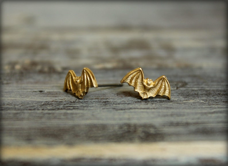 Little Bat Earring Studs Available in Multiple Finishes Etsy