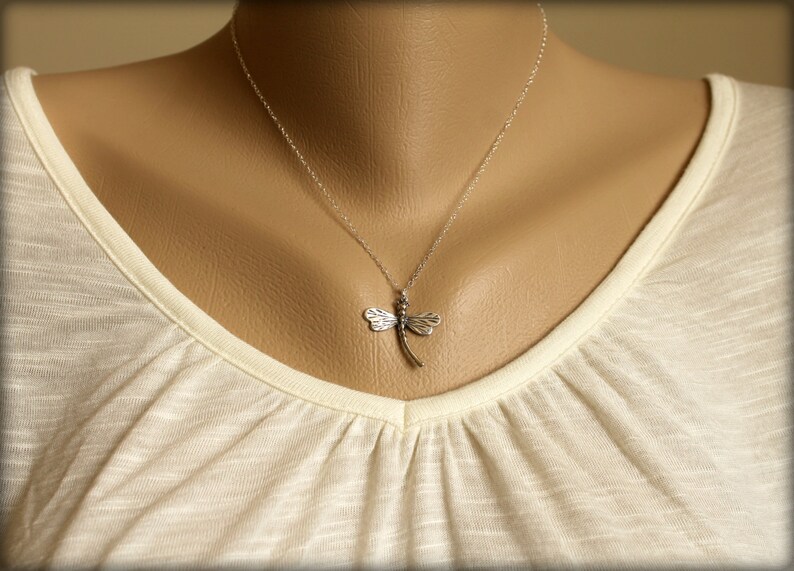 Dragonfly Necklace in Sterling Silver image 4