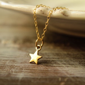 Tiny Star Necklace, Available in Sterling Silver and Bronze & Gold Filled, Minimalist Jewelry, Any Day Everyday Accessory, Celestial Space Bronze & Gold Filled
