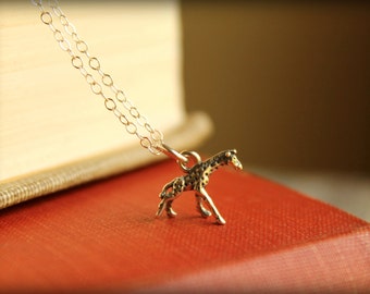 Itty Bitty Giraffe Halskette aus Sterling Silber