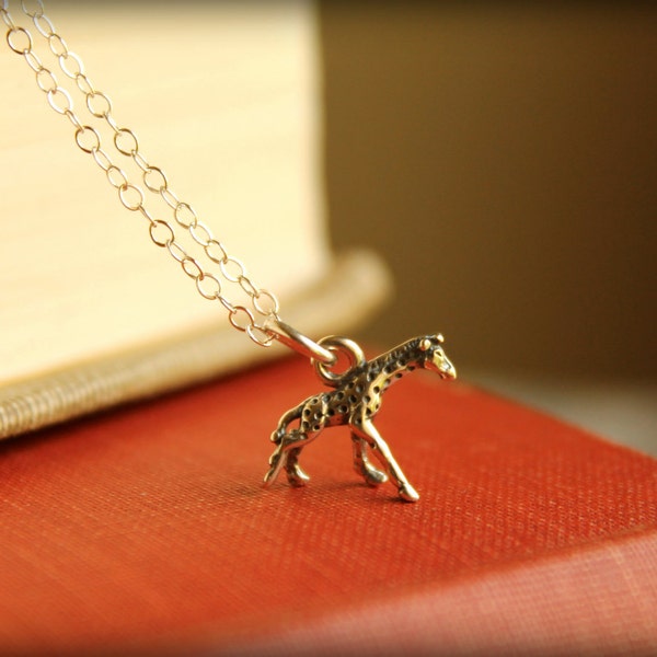 Itty Bitty Giraffe Necklace in Sterling Silver