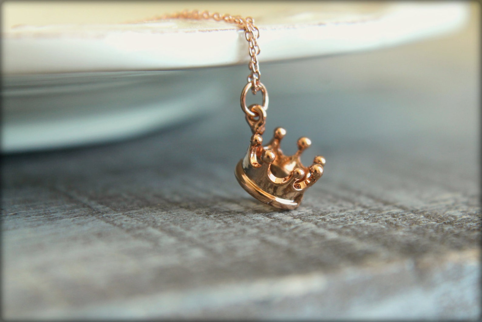 Crown Necklace Available in Gold and Rose Gold Etsy