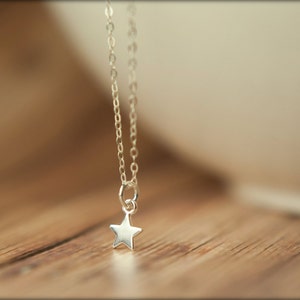 Tiny Star Necklace, Available in Sterling Silver and Bronze & Gold Filled, Minimalist Jewelry, Any Day Everyday Accessory, Celestial Space Sterling Silver