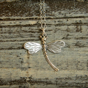 Dragonfly Necklace in Sterling Silver image 1