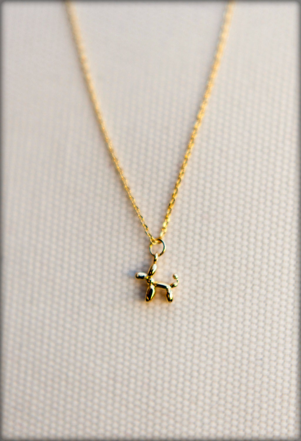 Tiny Balloon Animal Dog Necklace Available in Silver Gold - Etsy