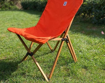 Handgemaakte beukenhouten campingstoel, draagbare waterafstotende zitting