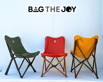 Handgemaakte beukenhouten opklapbare campingstoel Beige draagbaar tuinmeubilair Lichtgewicht reisstoel
