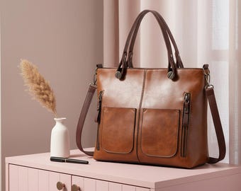 Retro PU Leather Crossbody Handbag, Everyday Shoulder Bag