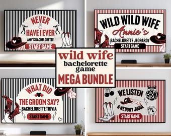 Vild Vild Fru Möhippa Spelpaket | Roliga Bach-spel | Möhippa | Jeopardy Vad Sa Brudgummen Har Jag Aldrig Sagt Western Cowgirl