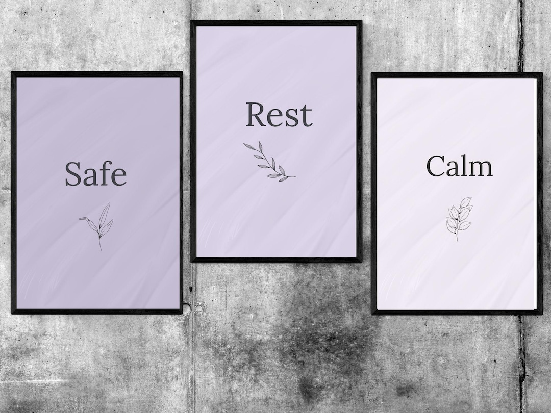 Printable Calm Gallery Wall Set of 3, Minimalist Self Care Wall Art ...