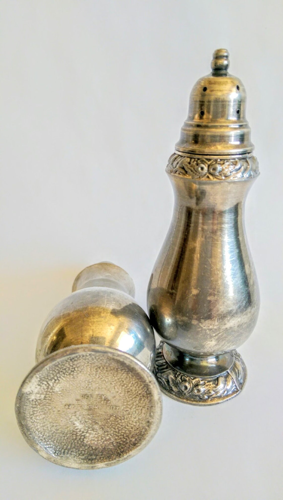 Oneida Henley Salt and Pepper Shakers Silver Plated Heavy Etsy