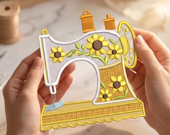 Floral Sewing Machine Embroidery Design, Vintage Lace FSL Pattern (Digital Download)