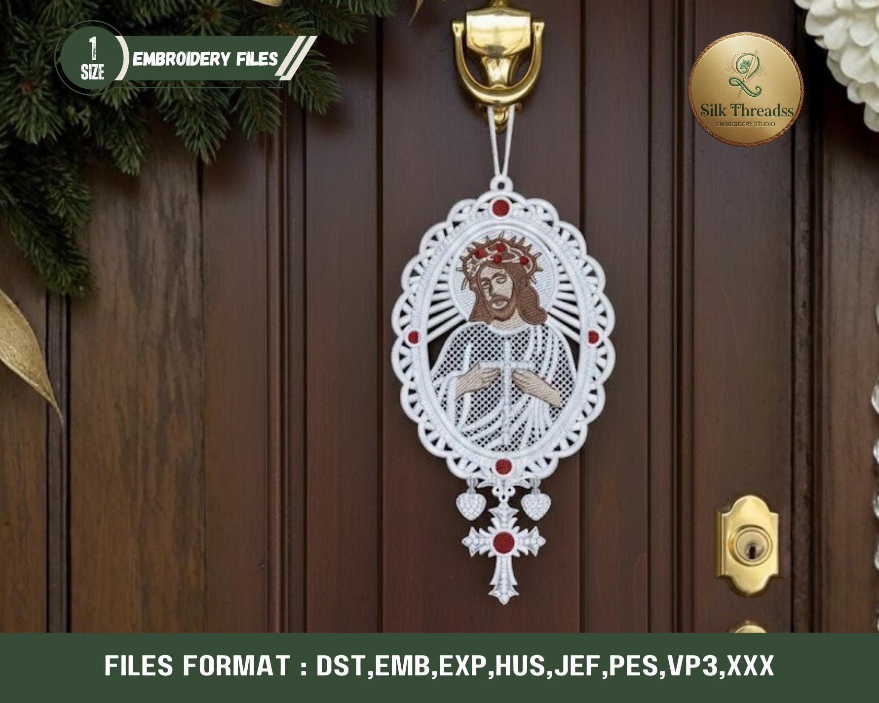 FSL Jesus Ornament Embroidery Design – Free Standing Lace Machine ...