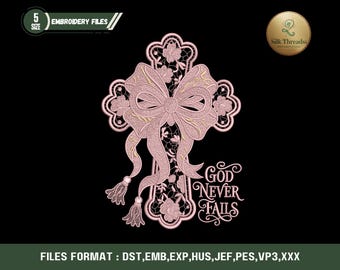 Gott nie versagt, Stickmuster, christliche Armbrust Maschinendatei (Digitaler Download)
