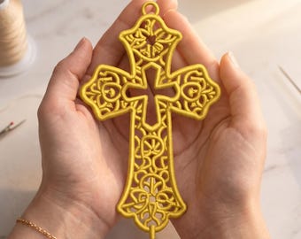 Free Standing Lace Cross Ornament Embroidery Design (Digital Download)