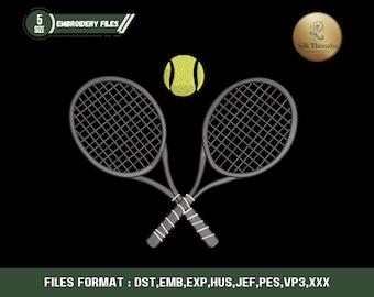 Tennis Racket Embroidery Design, Sports Motif (Digital Download)
