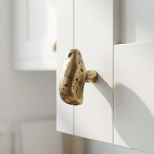 Sculpted Solid Brass Cabinet Knob | Organic Handmade Hardware, Set Of 2