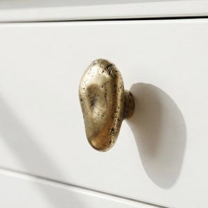 Set of 2 Handmade Solid Brass Cabinet Knobs | Organic Oval, Sculptural Hardware