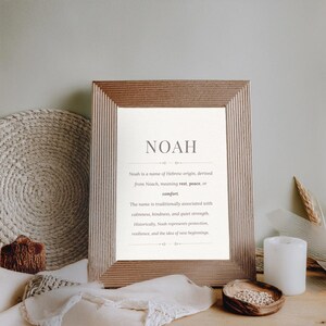 Noah Name Meaning Wall Art, Nursery Decor, Baby Poster, Babyshower Gift, Birthday Gift image 5