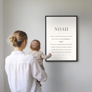 Noah Name Meaning Wall Art, Nursery Decor, Baby Poster, Babyshower Gift, Birthday Gift image 6