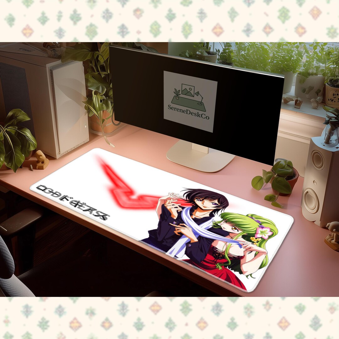 Code Geass Custom Mouse Cursor Code Geass Lelouch CC Mouse Pad Anime Desk Mat Minimalist White Large ...