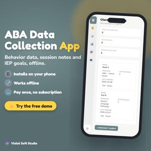 ABA Data Collection App - Behavior Tracker, Session Notes & IEP Goals