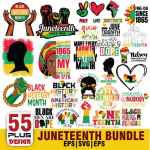 Pacote de imagens SVG e PNG para o Mês da História Negra e Juneteenth, celebre 1865, nós somos história negra, SVG de nutrição do Rei Negro, SVG de 1865, Celebre o Juneteenth