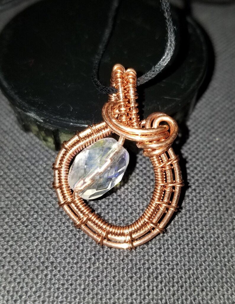 Rainbow Petite Circle Pendant Wire Woven Pendant