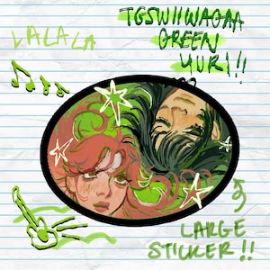 TGSWIIWAGAA (Grön Yuri) Mitsuki och Aya Stort klistermärke