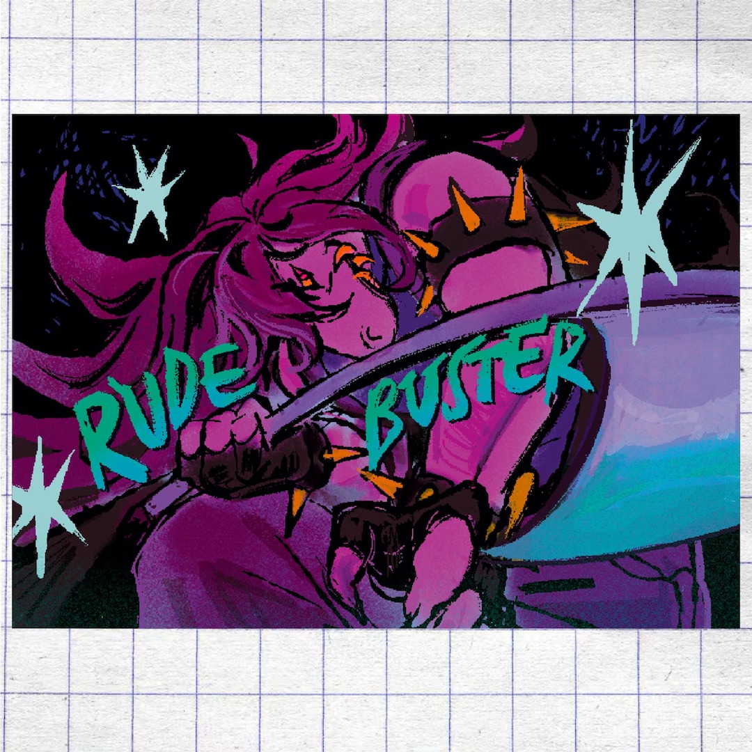 Susie Using Rude Buster Deltarune Susie Rude Buster A4 Print - Etsy UK