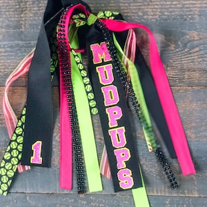 Softball Hair Ribbons -  Team Ribbons for Softball/Soccer Teams - Girl Softball - Girl Soccer