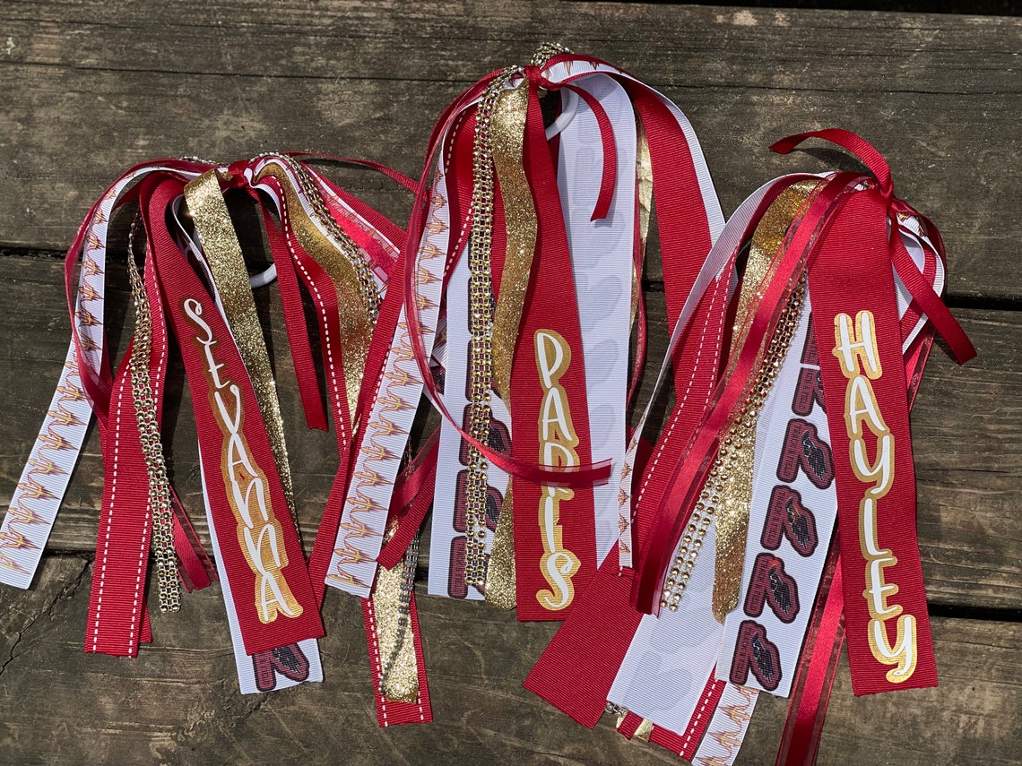 Softball Hair Ribbons Personalized Team Ribbons Track Hair Etsy