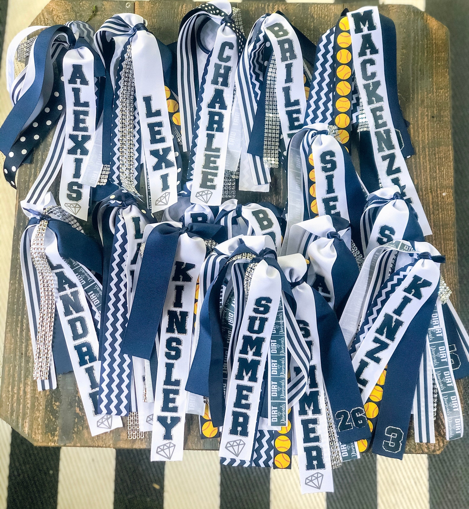 Softball Hair Ribbons Personalized Team Ribbons Track Hair Etsy