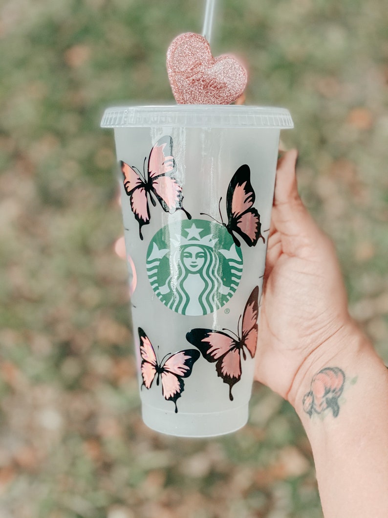 Butterfly Starbucks Cup Custom Butterfly Cup Starbucks Etsy