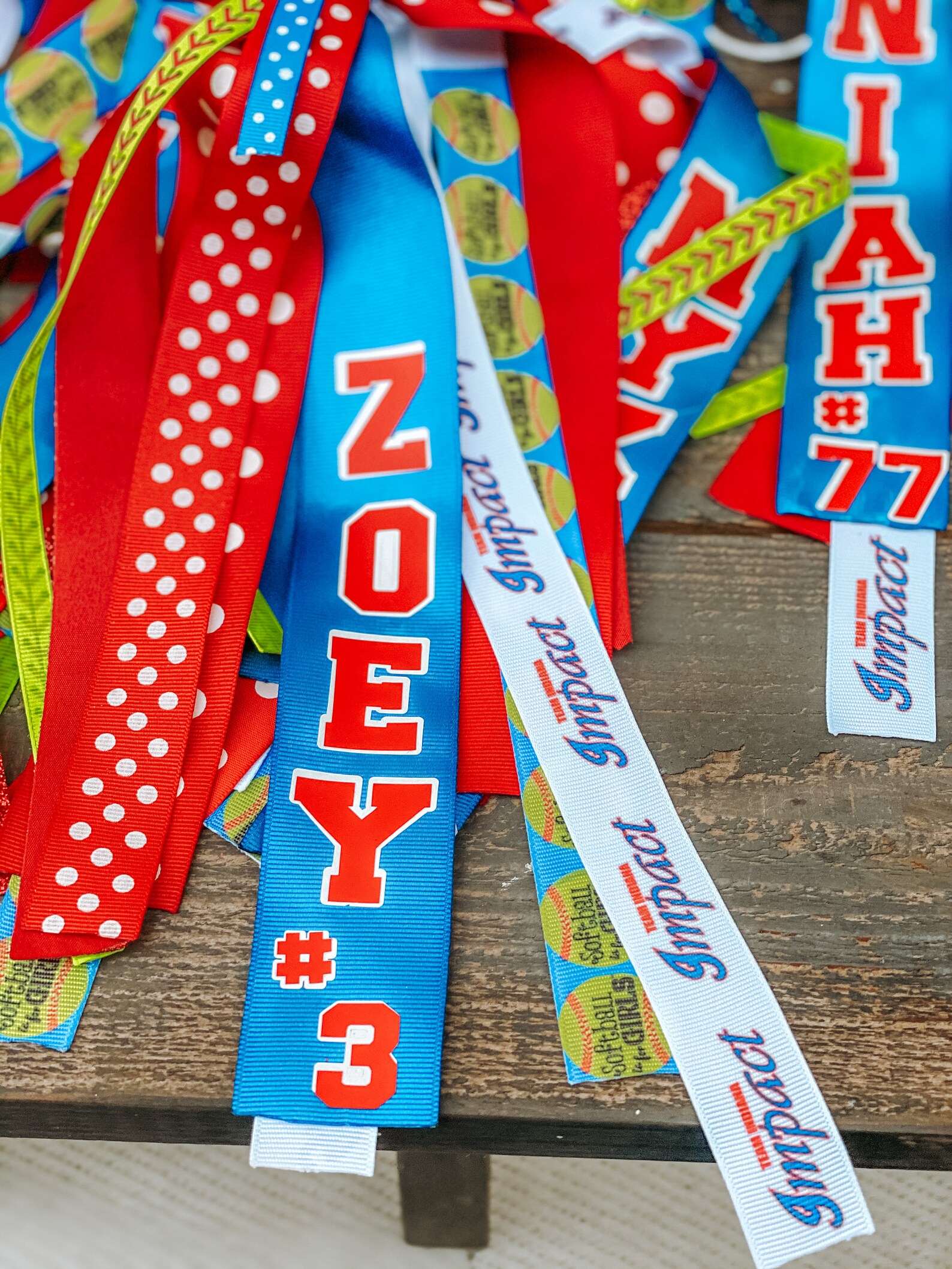 Softball Hair Ribbons Personalized Team Ribbons Track Hair Etsy