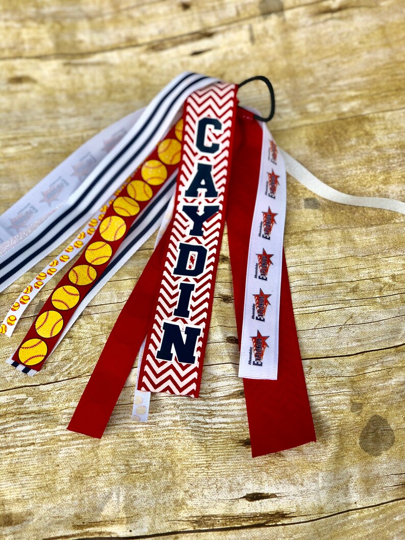 Softball Hair Ribbons Personalized Team Ribbons Track Hair Etsy
