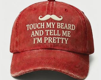 Touch My Beard Hat, lustige Bartmütze Dad, sarkastische Schnurrbartmütze, Geschenk für bärtige Männer, Humor Gag Geschenk