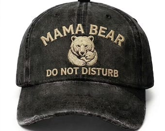 Cappello Mama Bear, Cappellino Mama Bear Do Not Disturb, Cappellino da baseball ricamato per la mamma, Cappellino vintage effetto invecchiato per papà, Regalo per la mamma, Cappellino per la festa della mamma