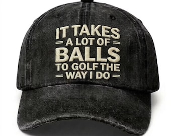 Zabawna czapka golfowa dla taty, potrzeba dużo piłek, żeby grać w golfa tak, jak ja, czapka, prezent dla miłośnika golfa, vintage'owa sprana czapka baseballowa dla mężczyzn i kobiet