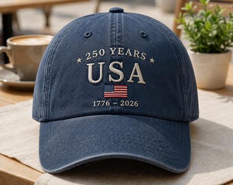 Czapka z okazji 250-lecia USA, Patriotyczna Ameryka 1776-2026, Stara sprana czapka baseballowa, Czapka z haftowaną flagą USA, Prezent z okazji amerykańskiego dziedzictwa