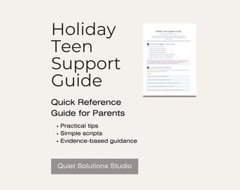 Guía de apoyo para adolescentes en vacaciones / Guiones para padres / Ayuda para la ansiedad adolescente / PDF imprimible