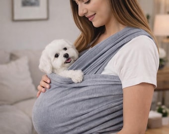 Marsupio regolabile in cotone per cani, fascia porta-cuccioli a mani libere per cani di piccola taglia, marsupio ergonomico per rafforzare il legame con l'animale, regalo per amanti dei cani, fascia anti-ansia