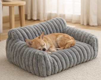 Cama ortopédica de felpa para perros: Sofá relajante y lavable para mascotas, ideal para perros pequeños, medianos y grandes.