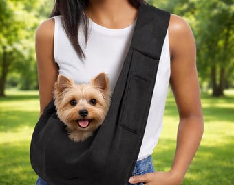 Bandolera transportadora para perros pequeños: bolso de hombro para viajar con cachorros y tener las manos libres.