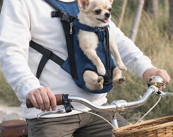 小型犬用キャリーバックパック 通気性メッシュ素材 ペット用フロントバックパック 子犬・猫用トラベルキャリー ハンズフリー ペットハイキングバックパック 調節可能なストラップ