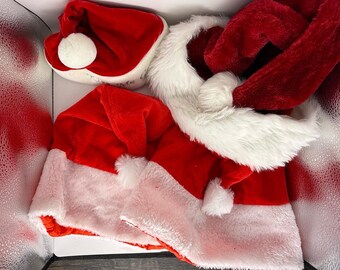 Lote de gorros de Papá Noel: gorros navideños de peluche rojos y blancos. Incluye "Bésame, abuelo".