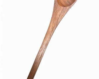 Cuchara de madera tallada a mano para servir – Borde de tulipán – Utensilio de madera rústica