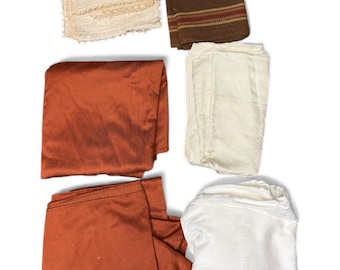 Lote de Telas Surtidas Colores Mezclados, Texturas + Piezas Vintage