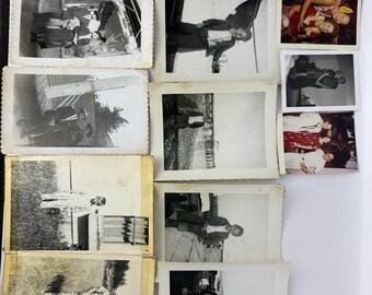 Lote de fotografías antiguas de las décadas de 1940 a 1970, instantáneas mixtas en blanco y negro y color