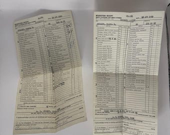 Par de recibos de requisición militar de 1960 – Ropa y pequeños comercios – Artículos efímeros